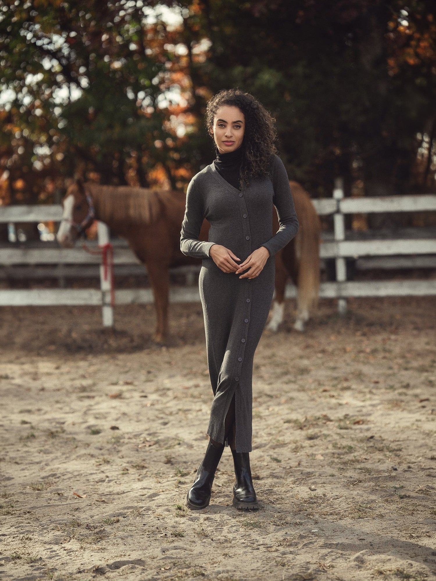 Duster Cardigan 50"-Charcoal Grey