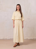 Elastic Waist Gathered Skirt-Yellow