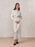 Elastic Waist Shirtdress-Mixed Floral and Stripe