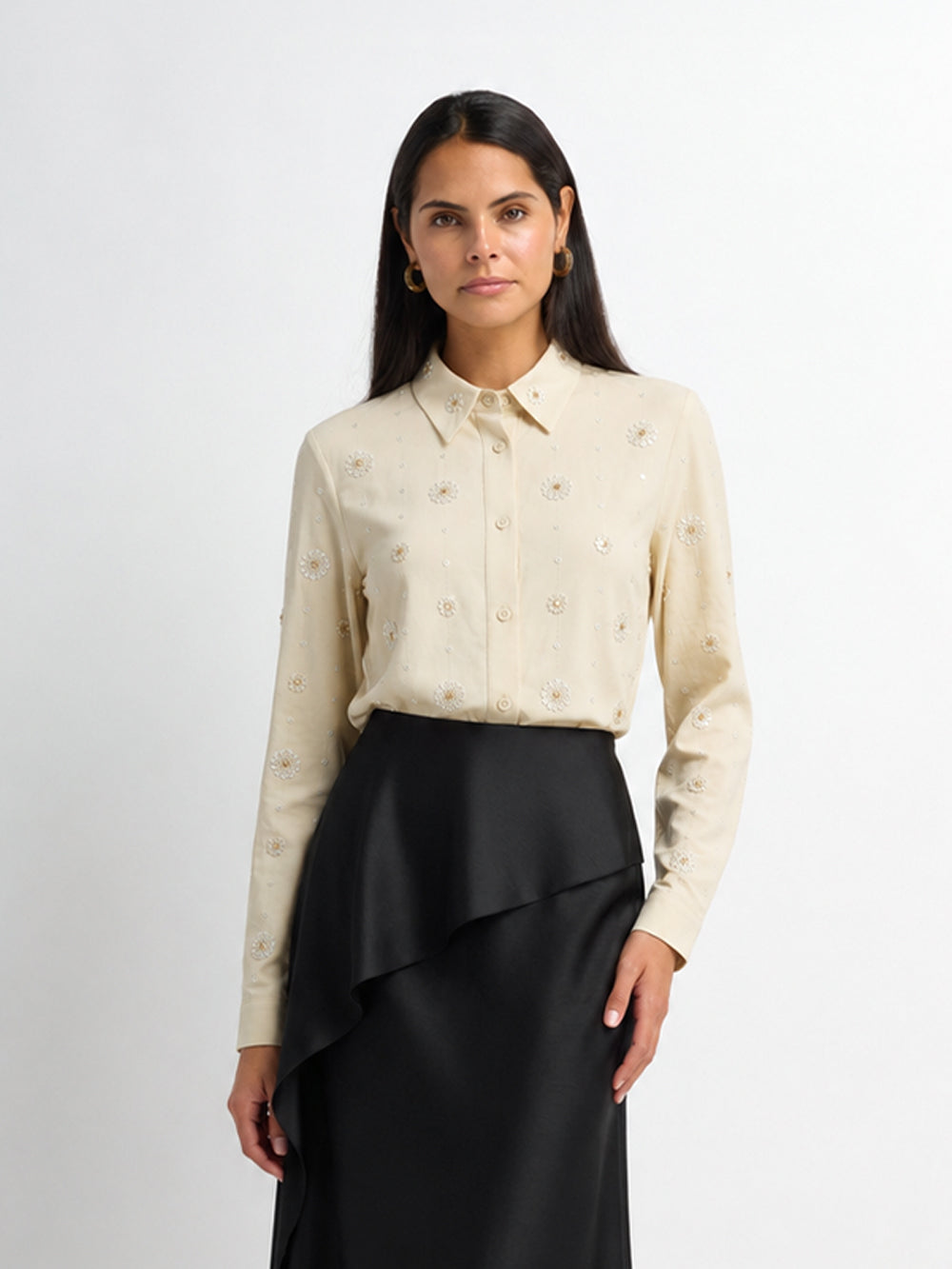 Embellished Blouse-Cream