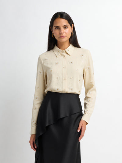 Embellished Blouse-Cream