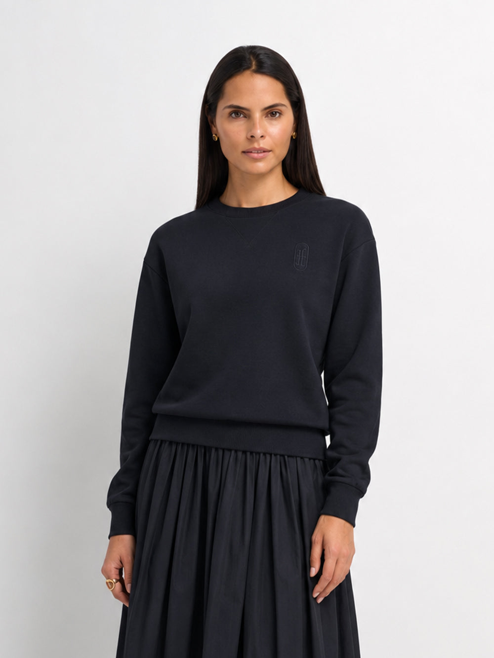 Embroidered Logo Sweatshirt - Black