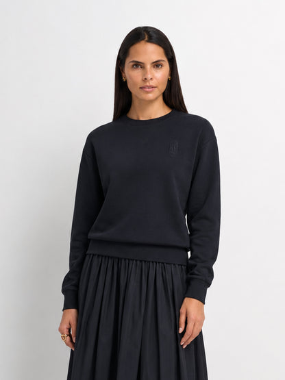 Embroidered Logo Sweatshirt - Black