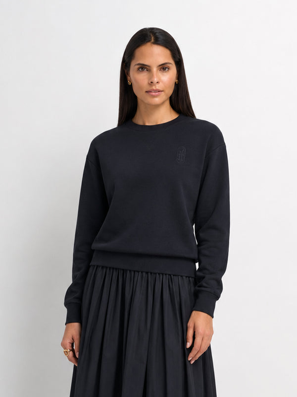Embroidered Logo Sweatshirt - Black