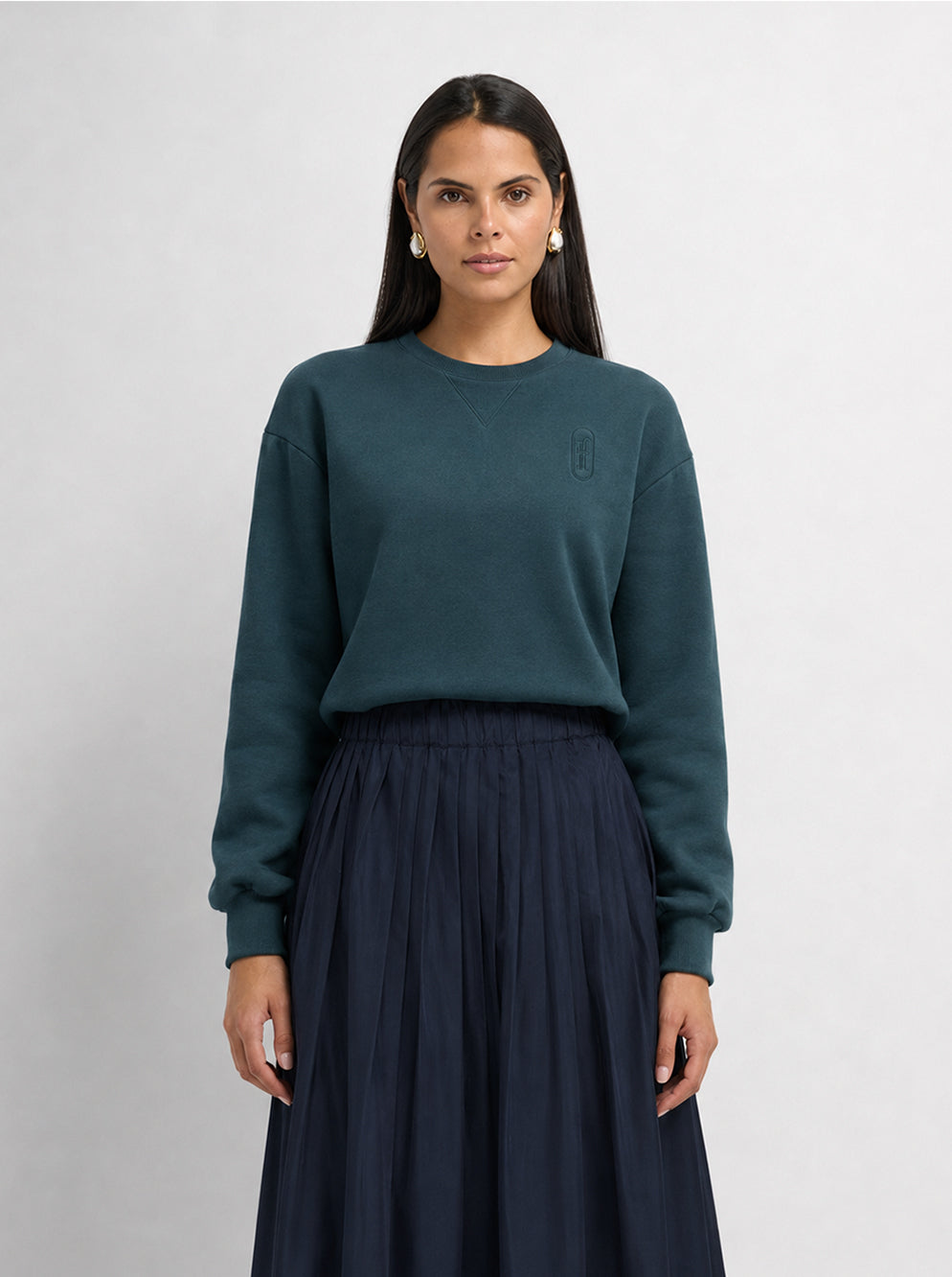 Embroidered Logo Sweatshirt - Teal