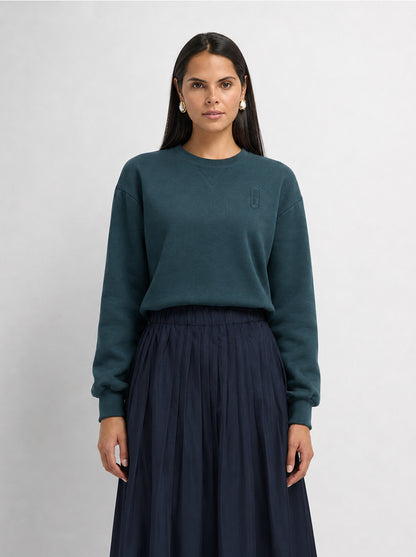 Embroidered Logo Sweatshirt - Teal