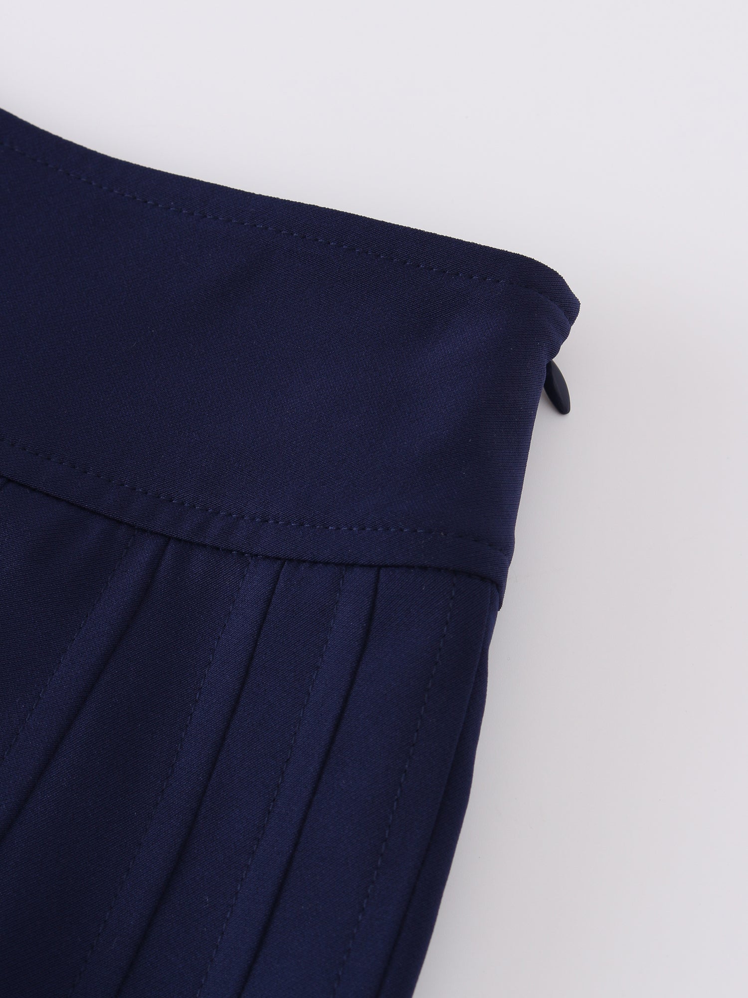 Yoke Pleated Skirt 37&quot;-Navy