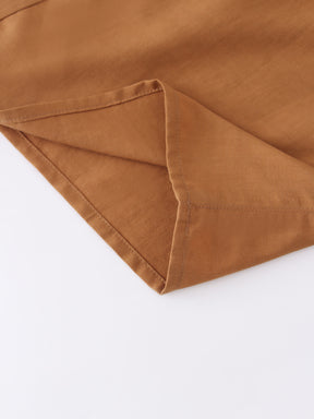 A-Line Seamed Skirt-Brown