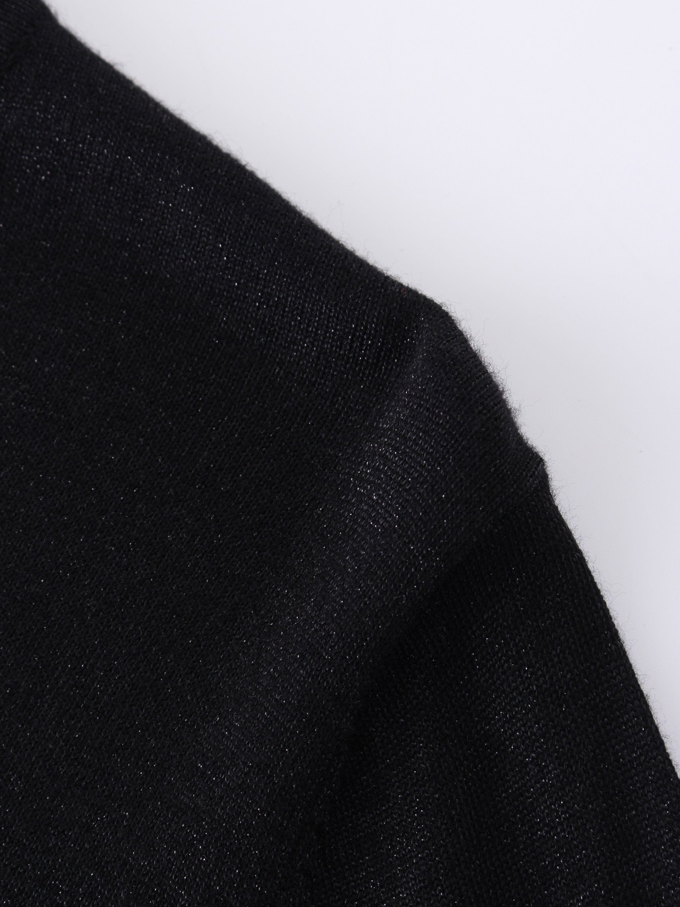 LUREX V NECK SWEATER-BLACK