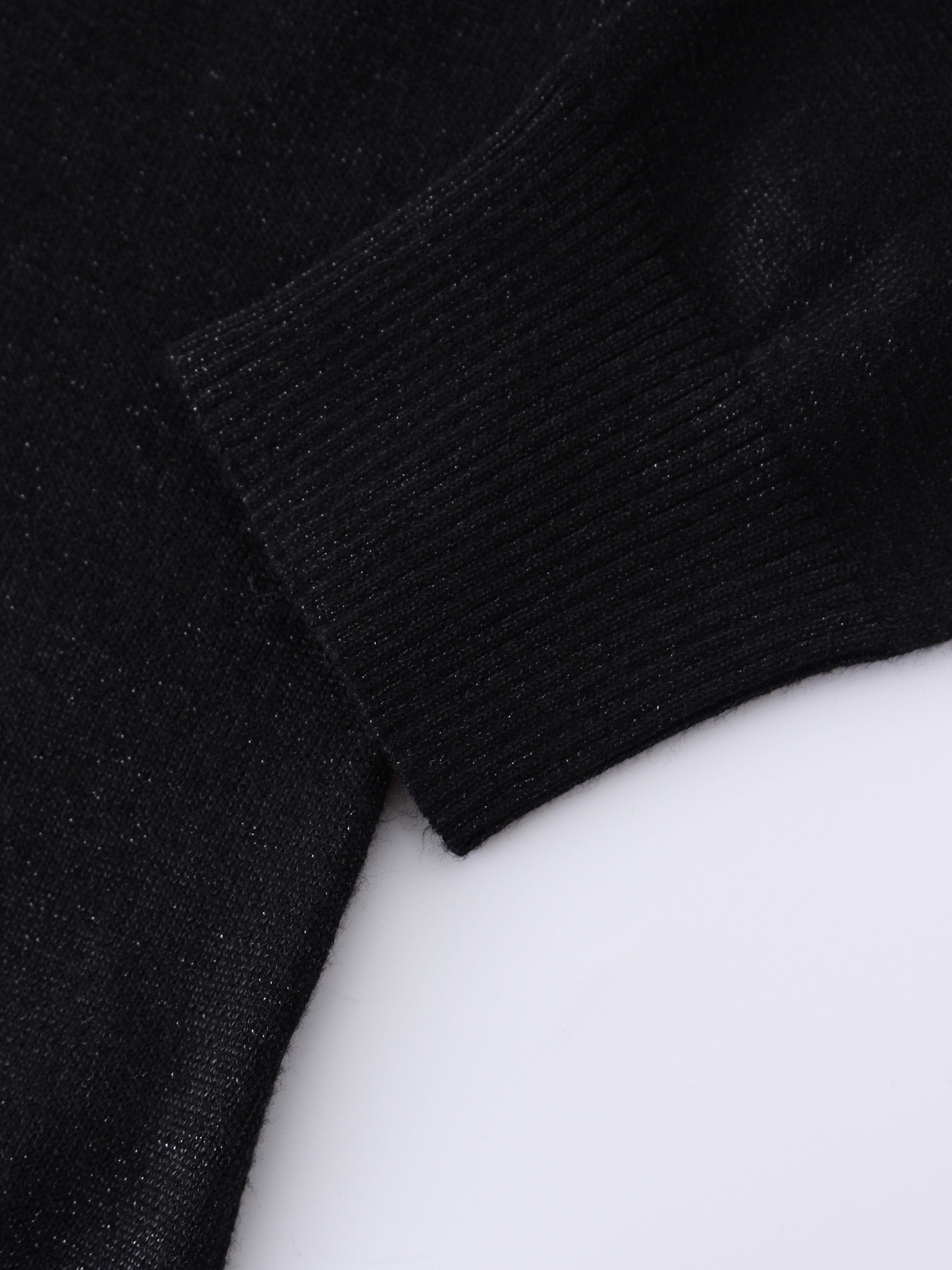 LUREX V NECK SWEATER-BLACK