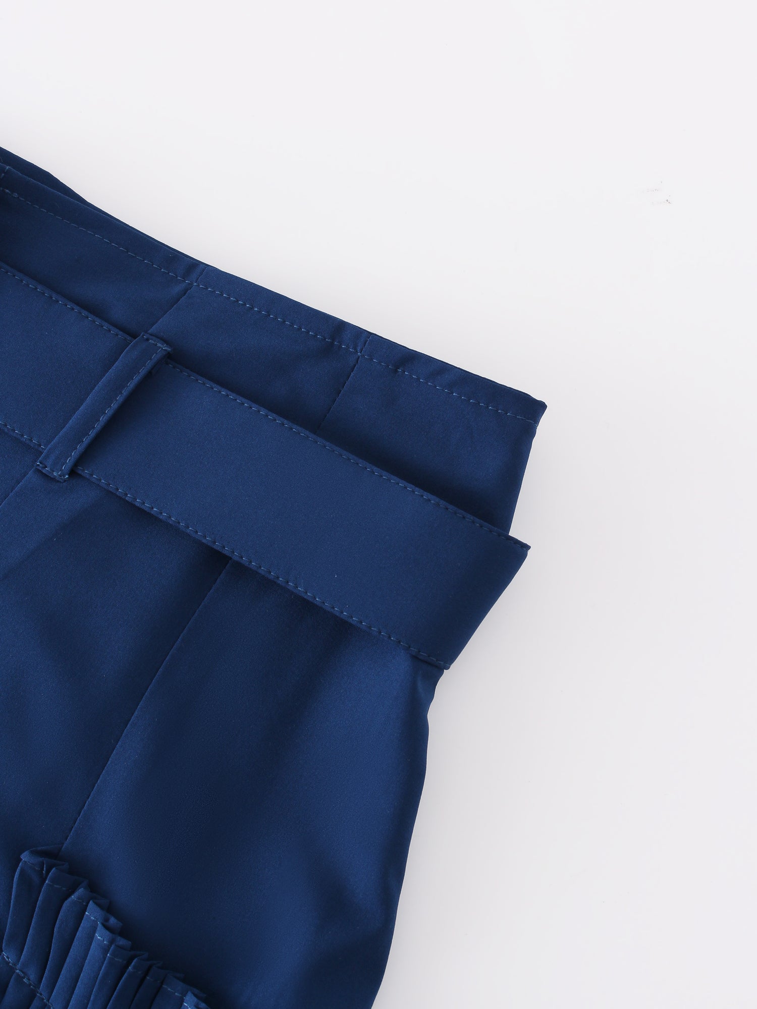 Pintuck Pocket Skirt-Navy