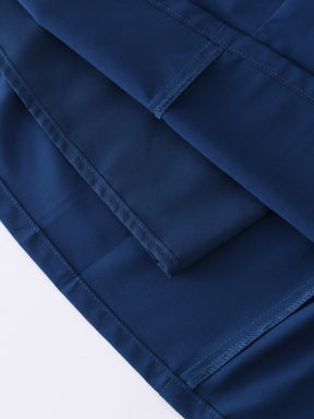 Pintuck Pocket Skirt-Navy