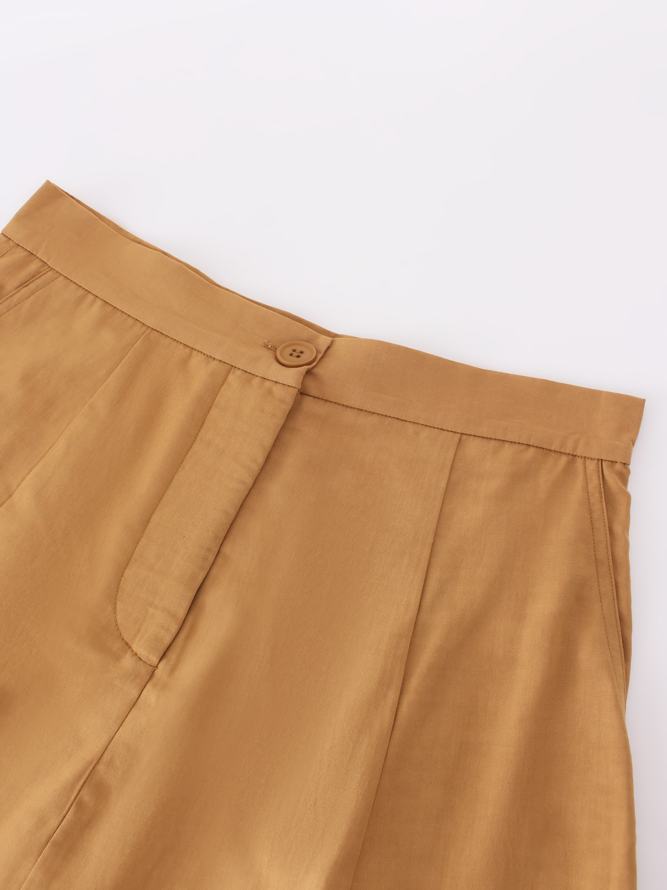 A-Line Seamed Skirt-Tan