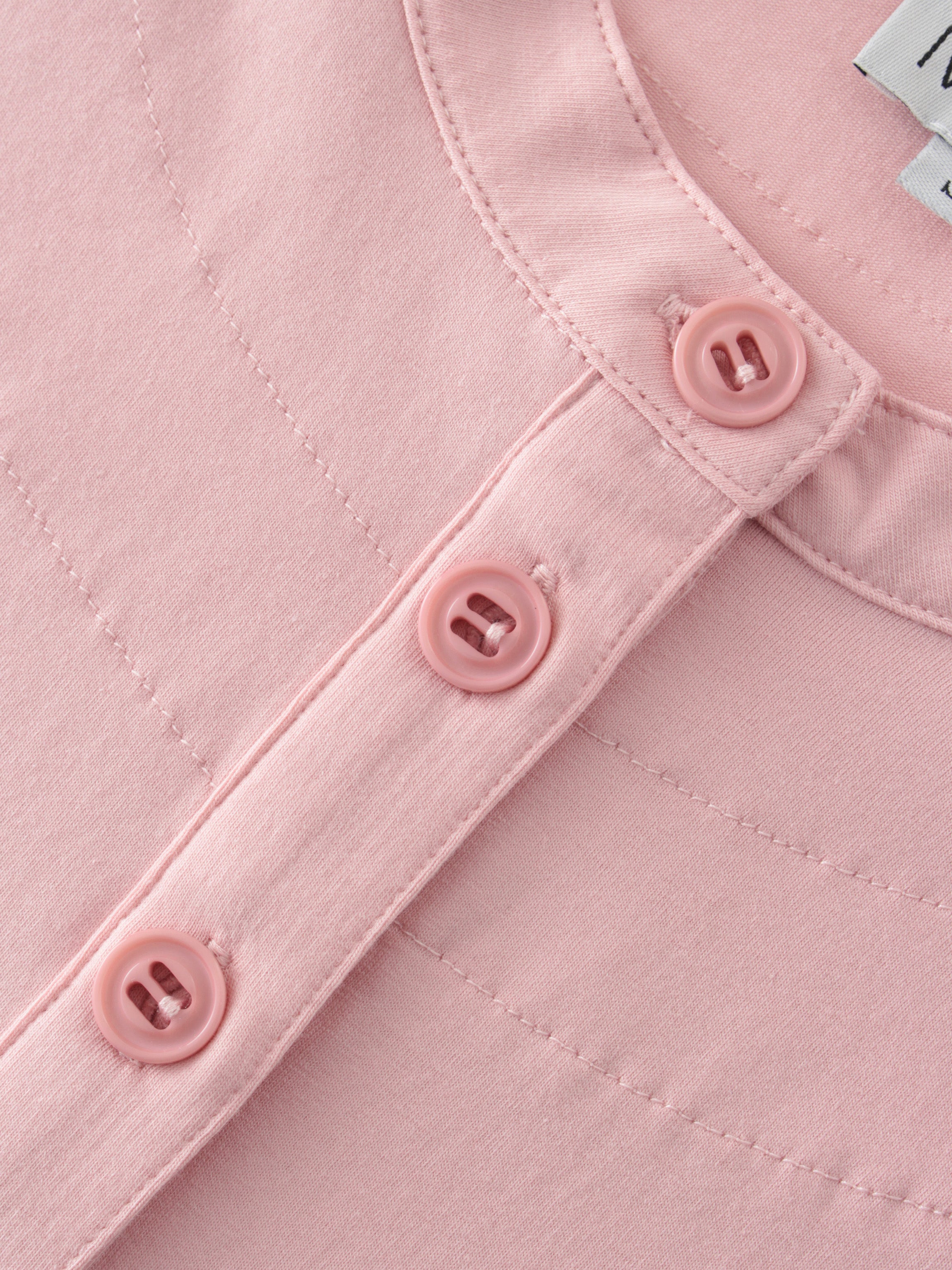 HENLEY DRAWSTRING TEE-PINK