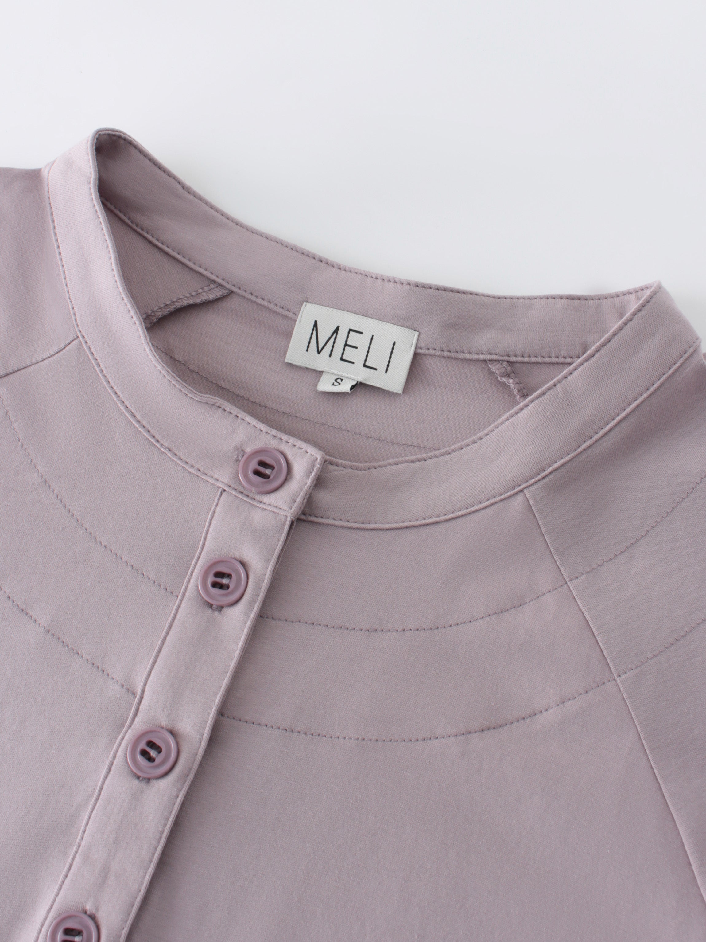 HENLEY DRAWSTRING TEE-LILAC