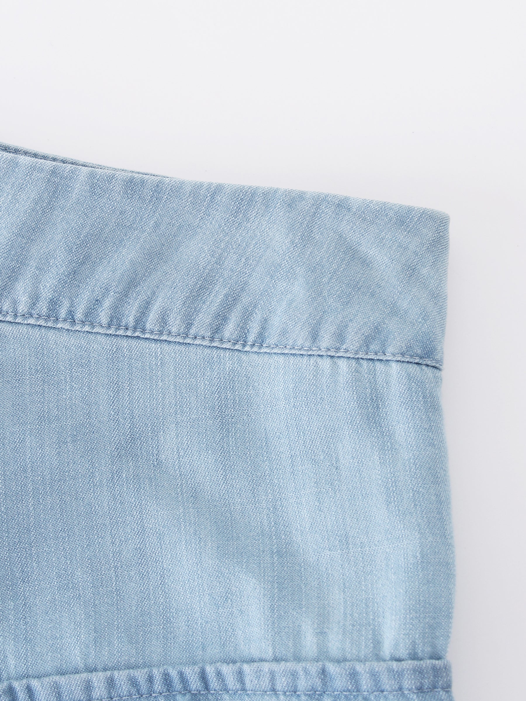 Button Cargo Pocket Skirt-Denim