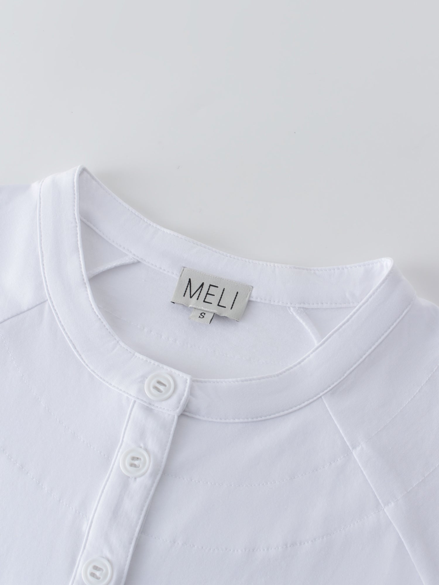 HENLEY DRAWSTRING TEE-WHITE