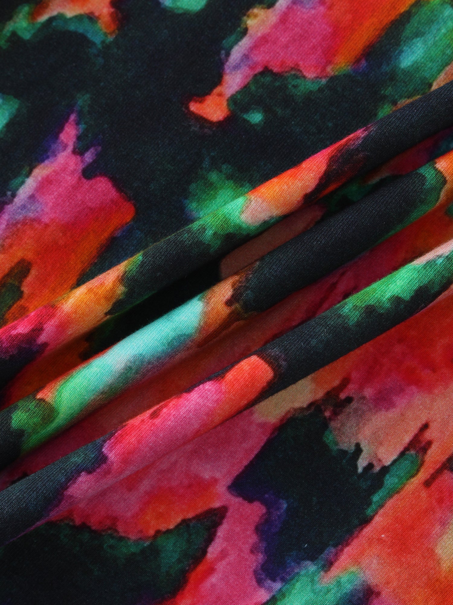 Printed Modal Tee-Neon Watercolor