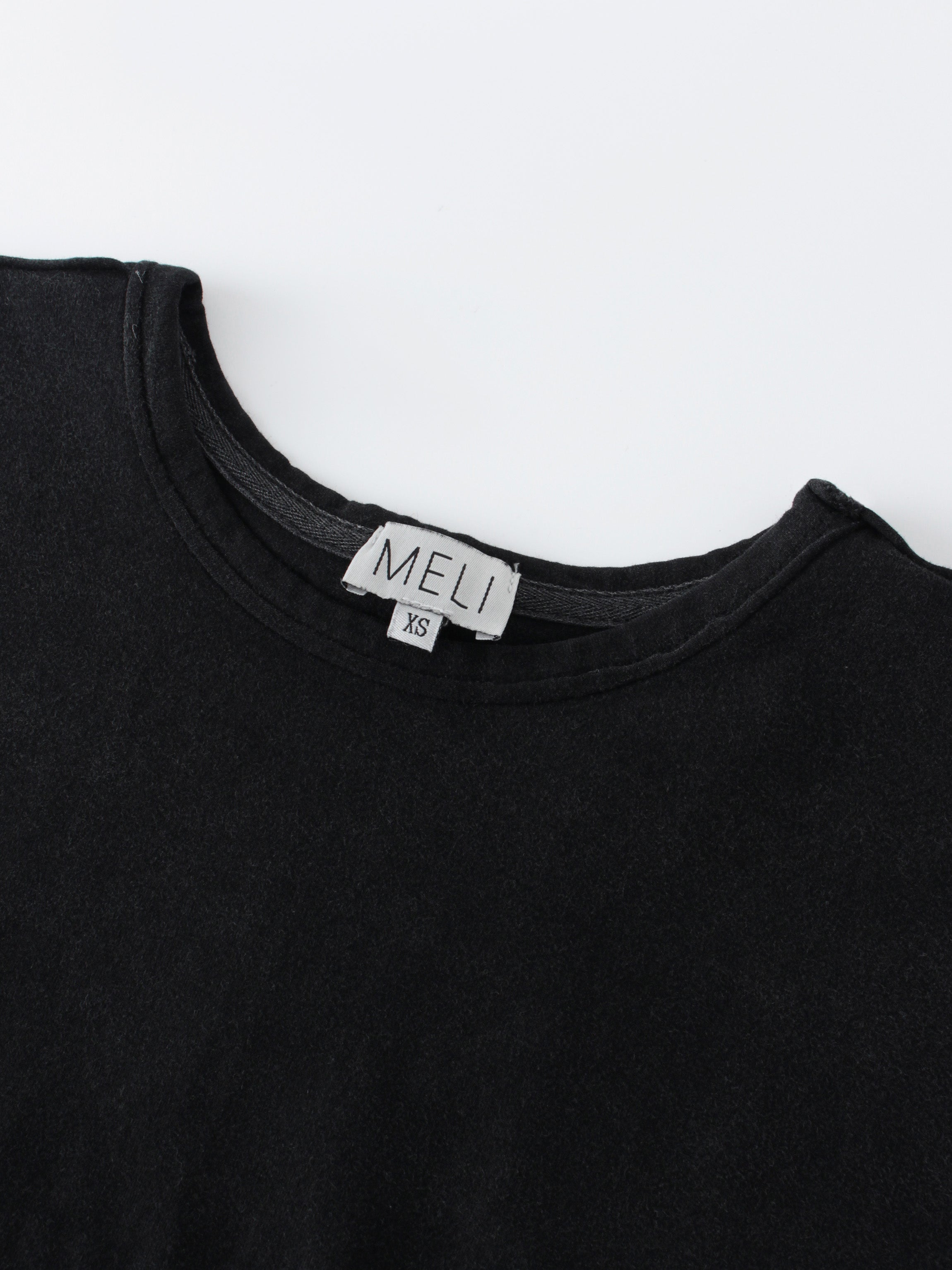 WASHED CROP TEE-BLACK