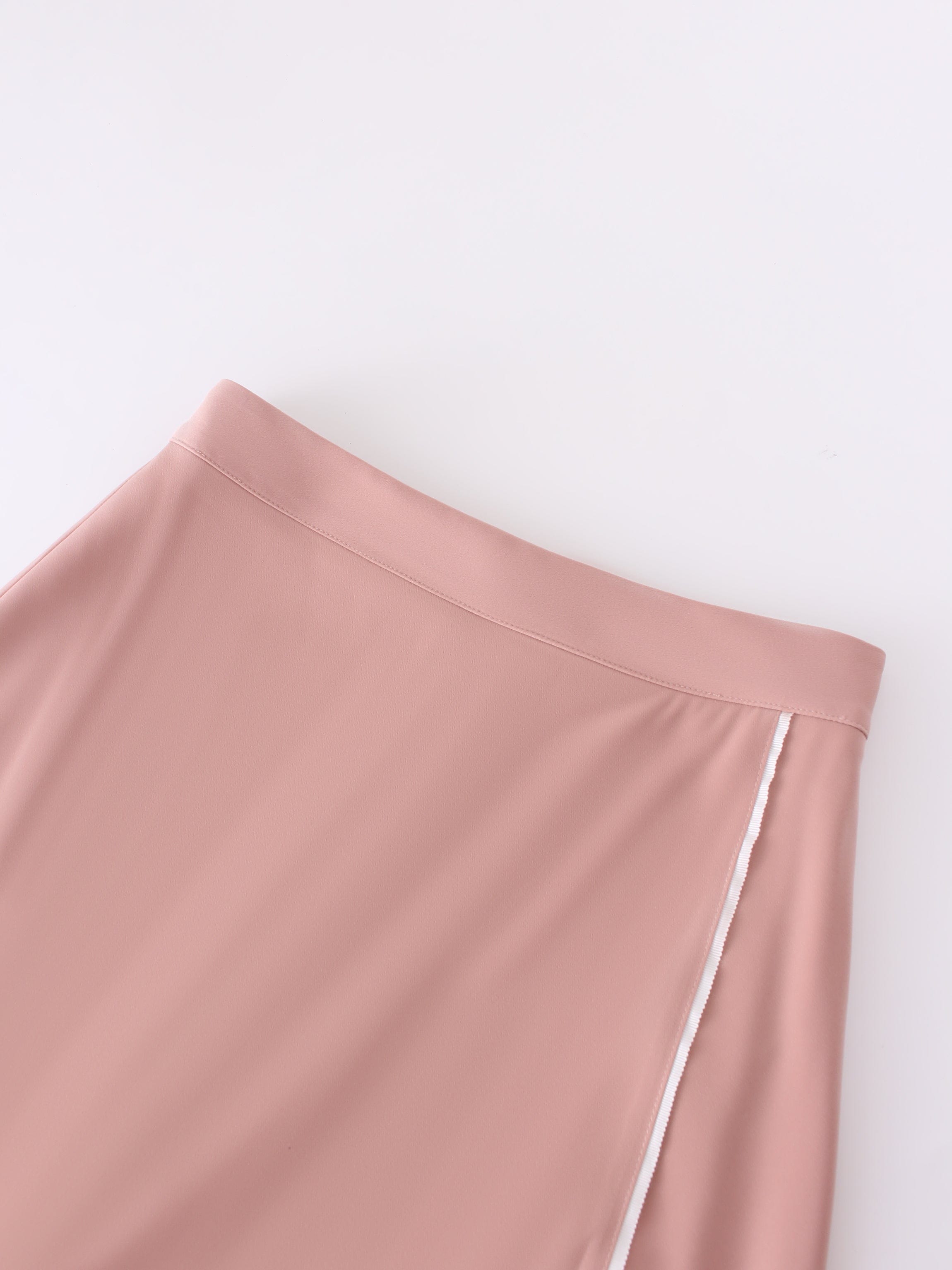 PIPED WRAP SKIRT-MAUVE/WHITE