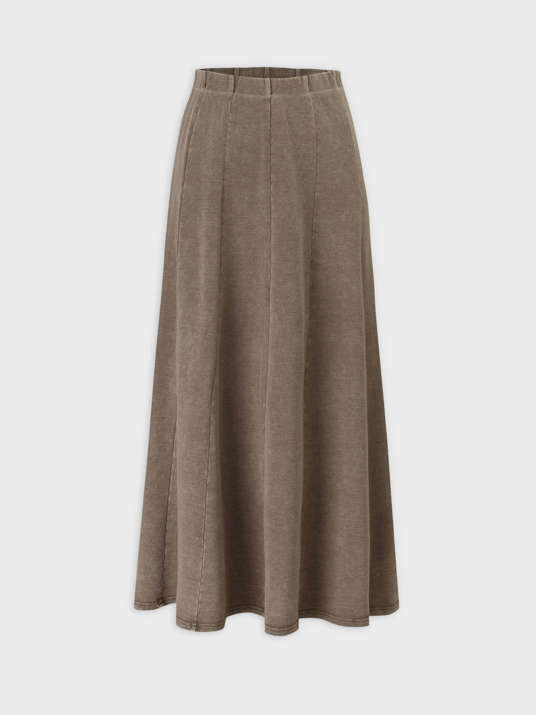 Jersey Paneled Skirt 33&quot;-Washed Taupe