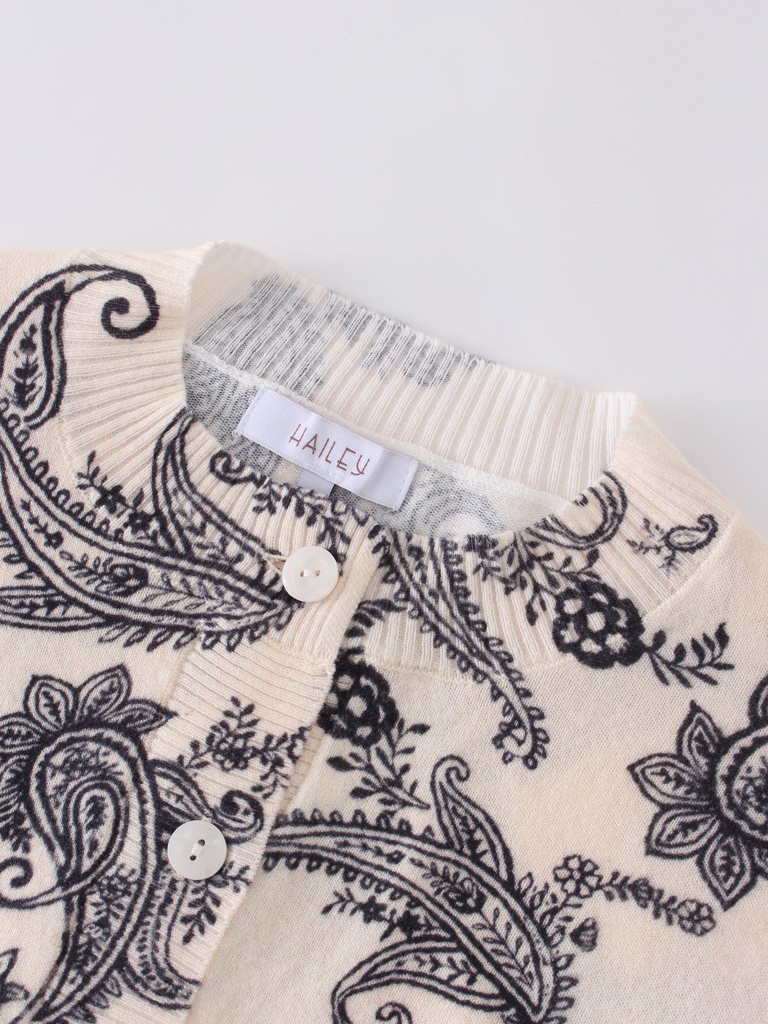 Printed Cardigan-Bone Paisley