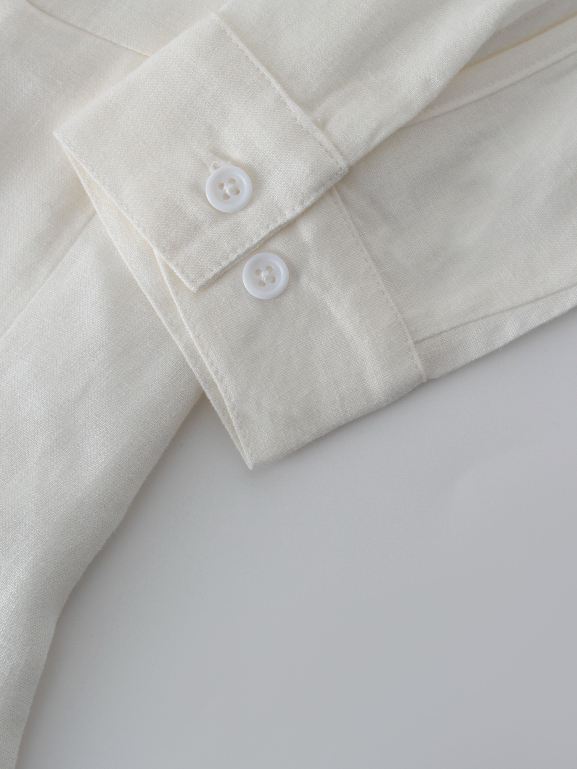 LINEN SHIRTDRESS-WHITE