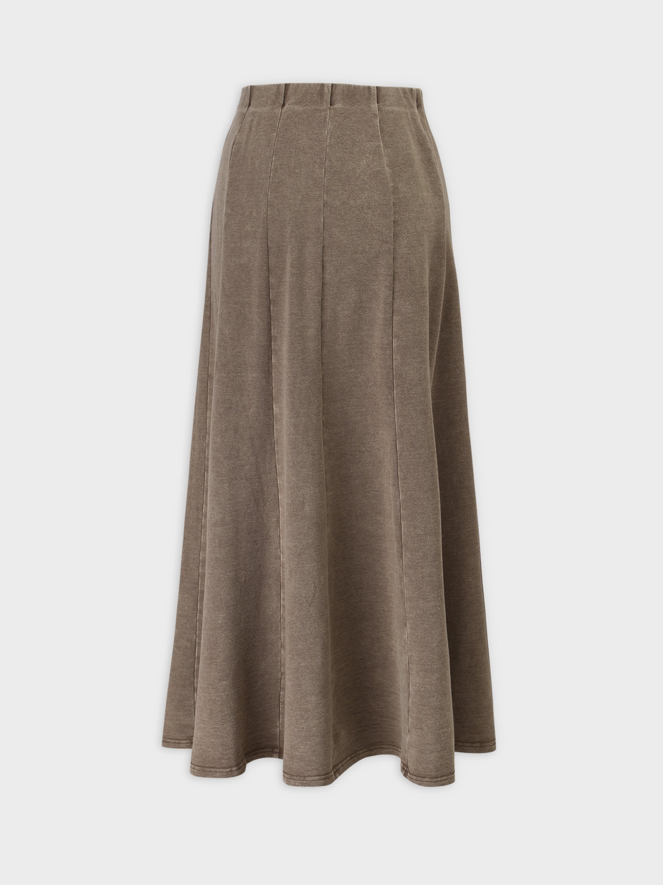 Jersey Paneled Skirt 33&quot;-Washed Taupe