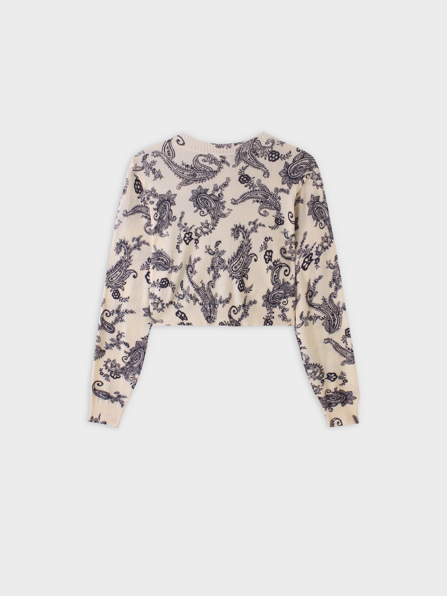 Printed Cardigan-Bone Paisley