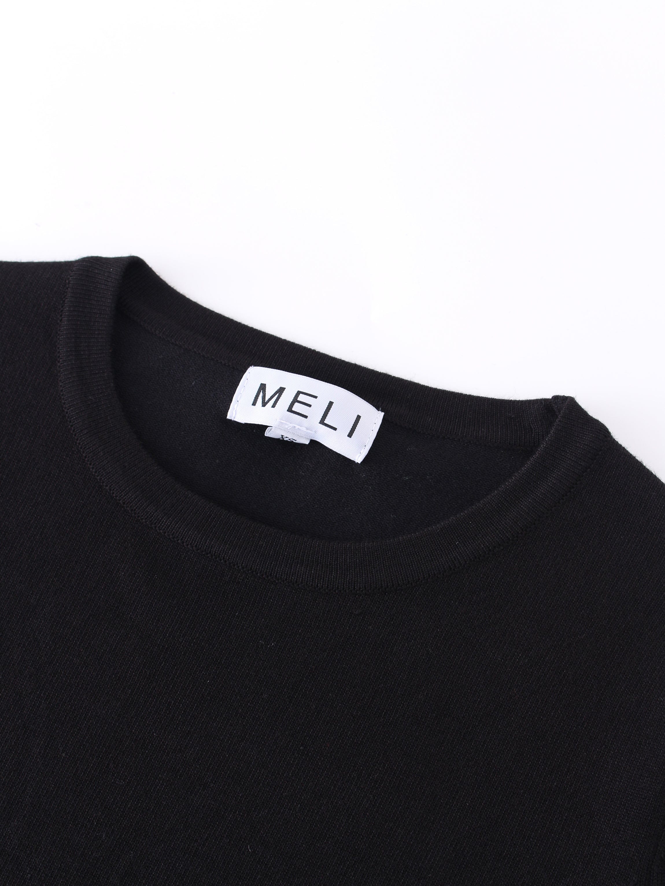 BASIC CREW SWEATER (3Q) - BLACK