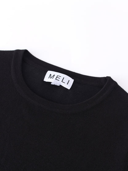 Basic Crew Sweater 3Q-Black