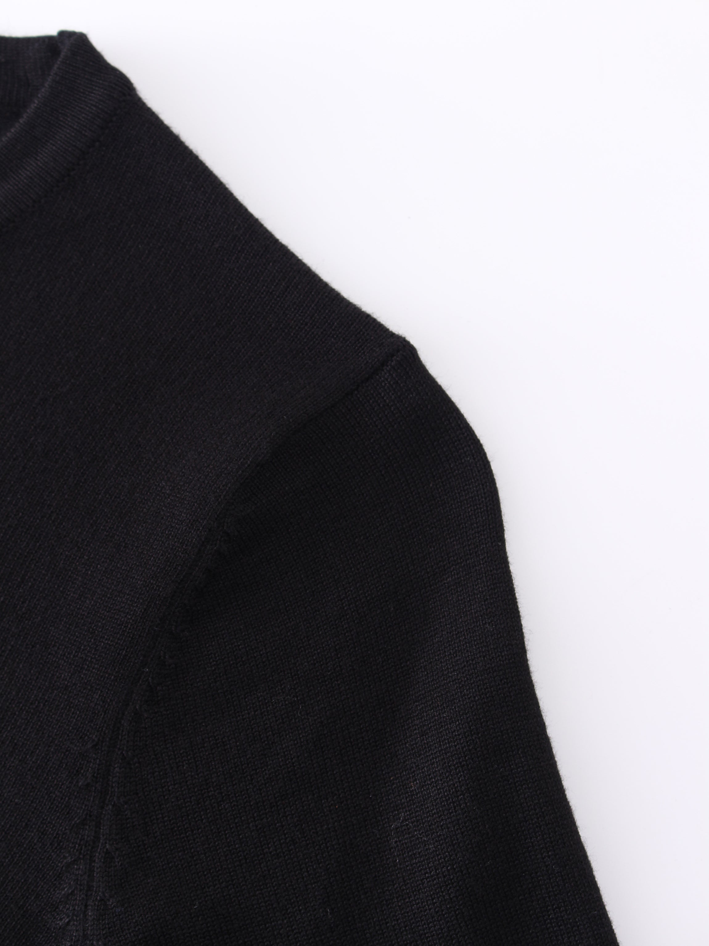 BASIC CREW SWEATER (3Q) - BLACK