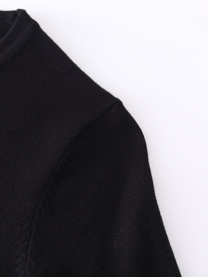 Basic Crew Sweater 3Q-Black