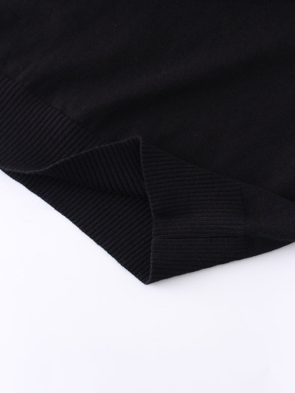 Basic Crew Sweater 3Q-Black