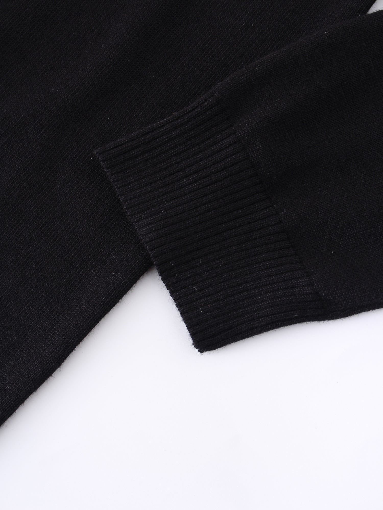 BASIC CREW SWEATER (3Q) - BLACK