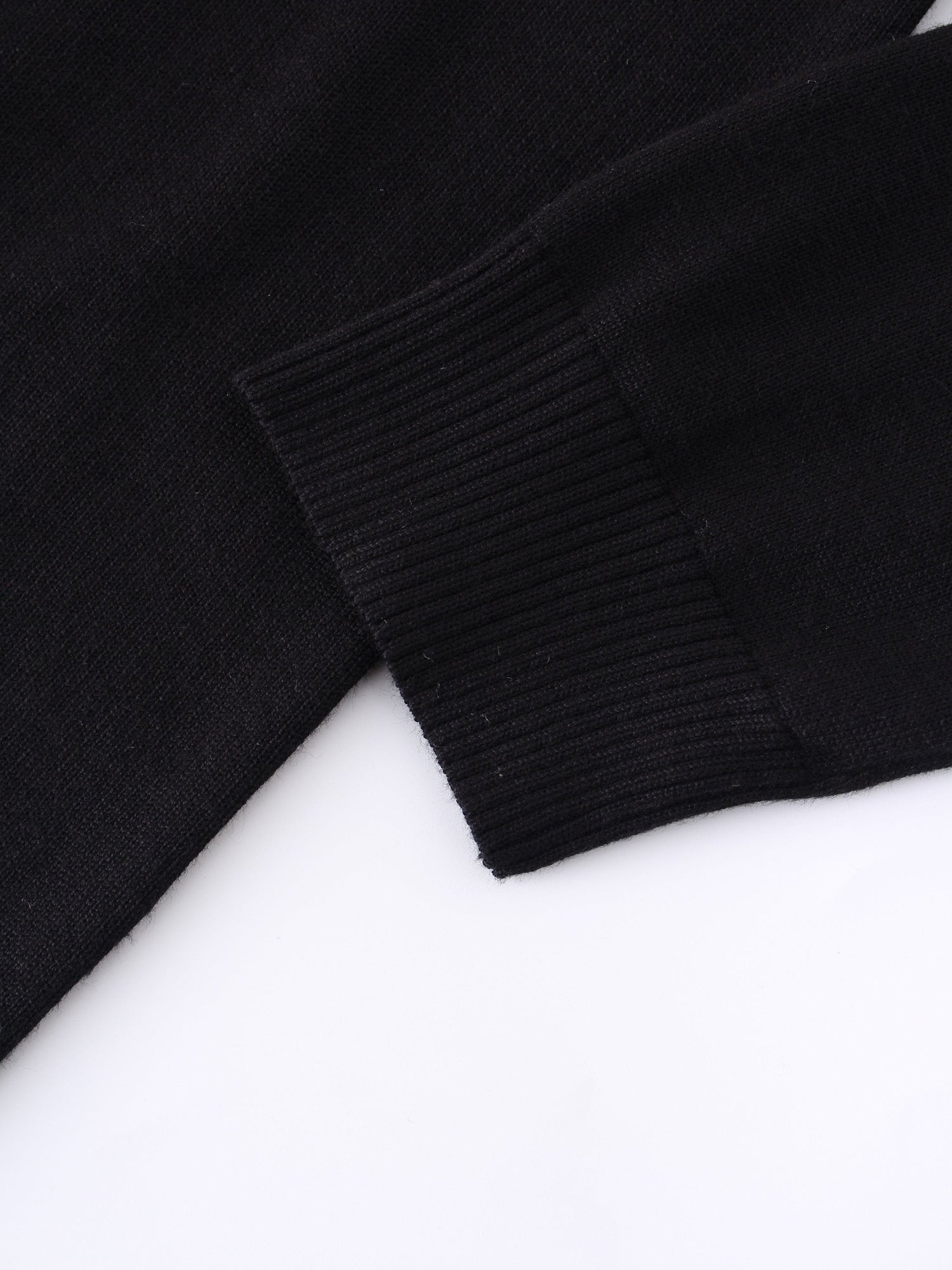 BASIC CREW SWEATER (LS) - BLACK