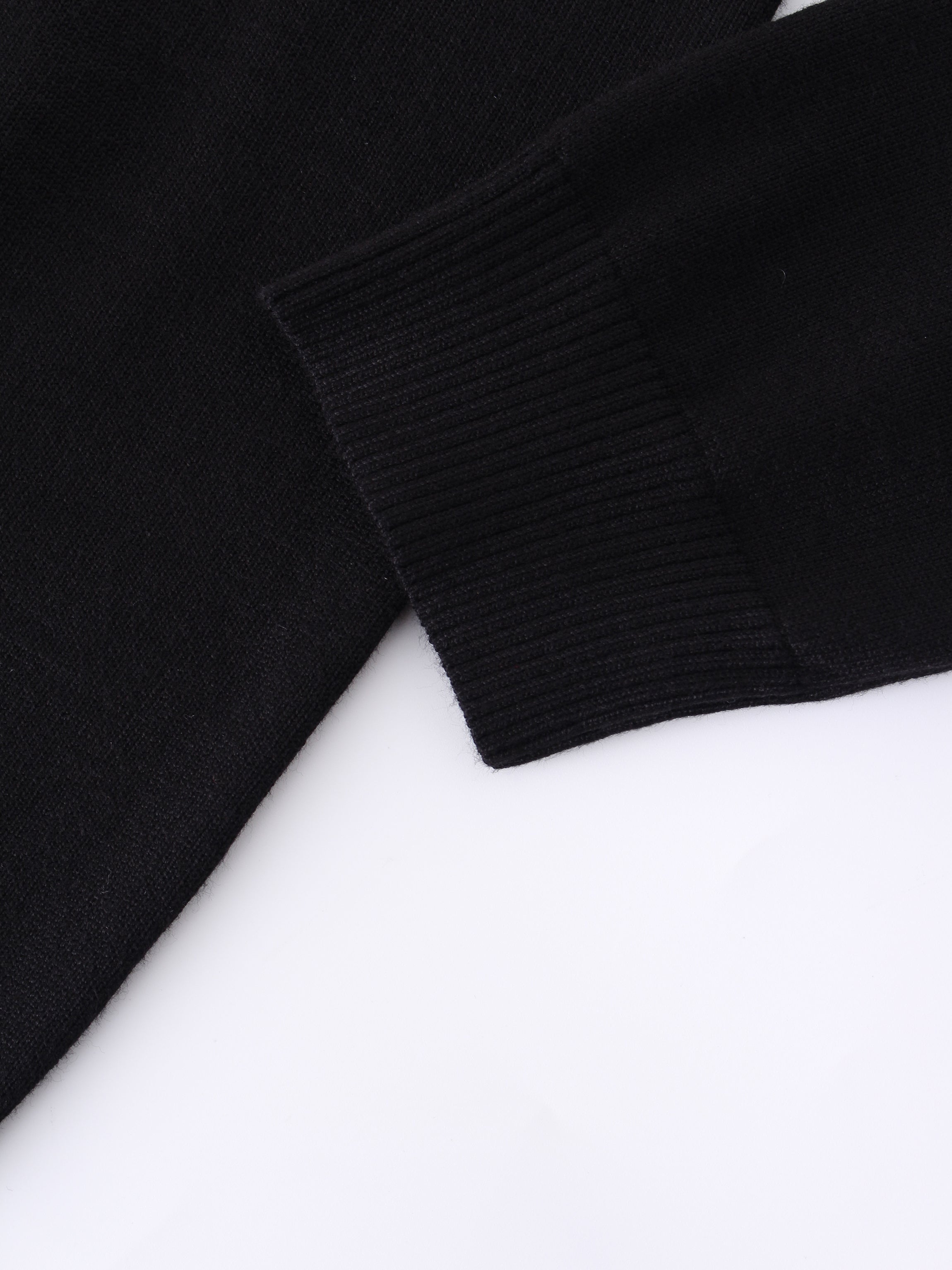 BASIC CREW SWEATER (3Q) - BLACK