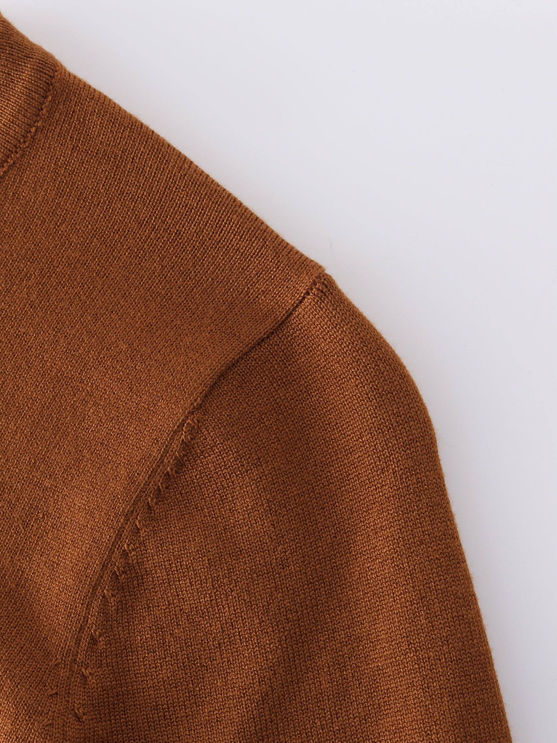 Jersey básico con cuello redondo 3Q-Marrón