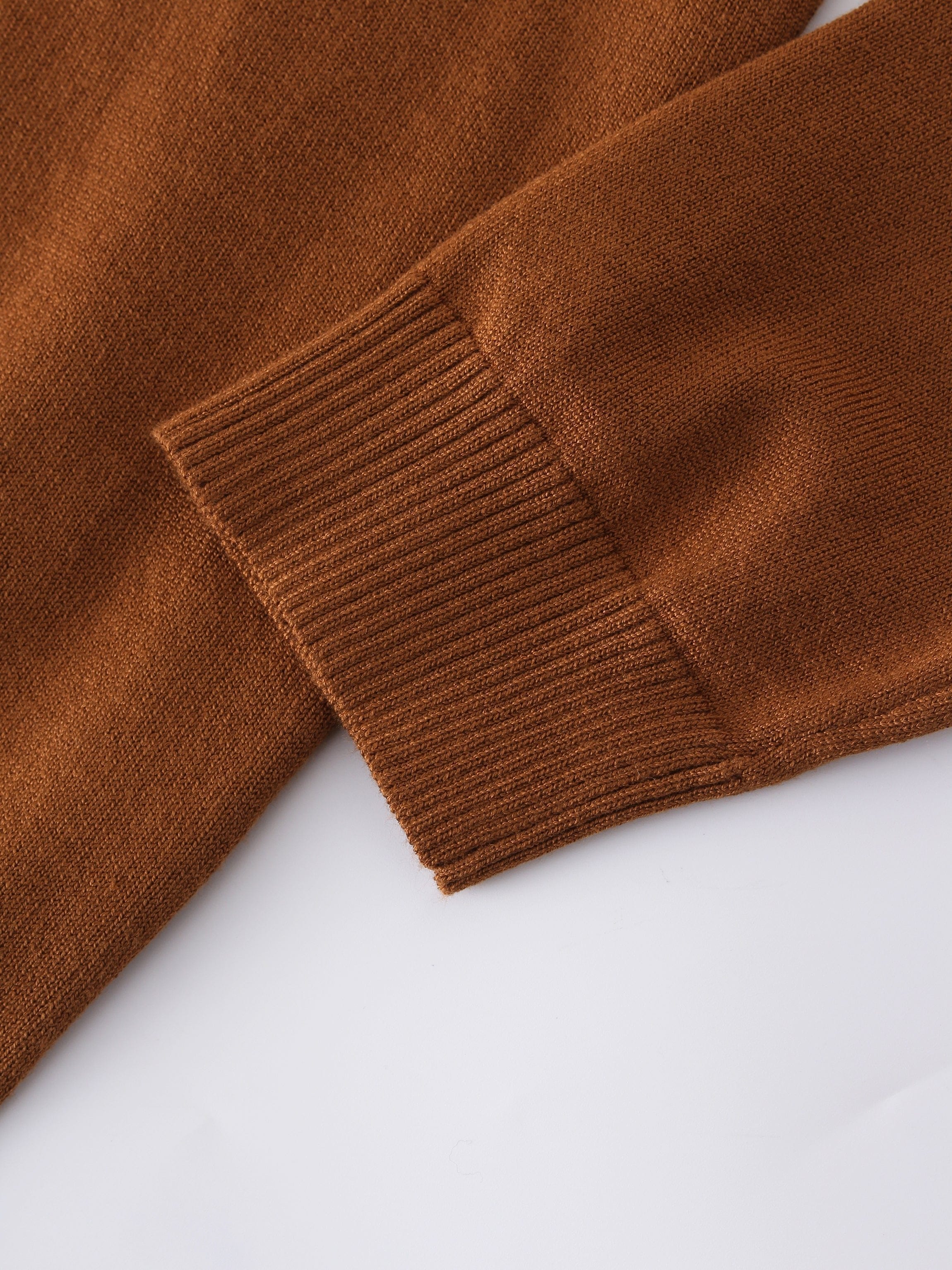 Basic Crew Sweater 3Q-Brown