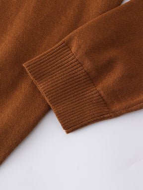 Jersey básico con cuello redondo 3Q-Marrón