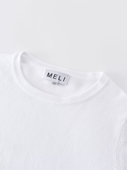 Basic Crew Sweater LS-White