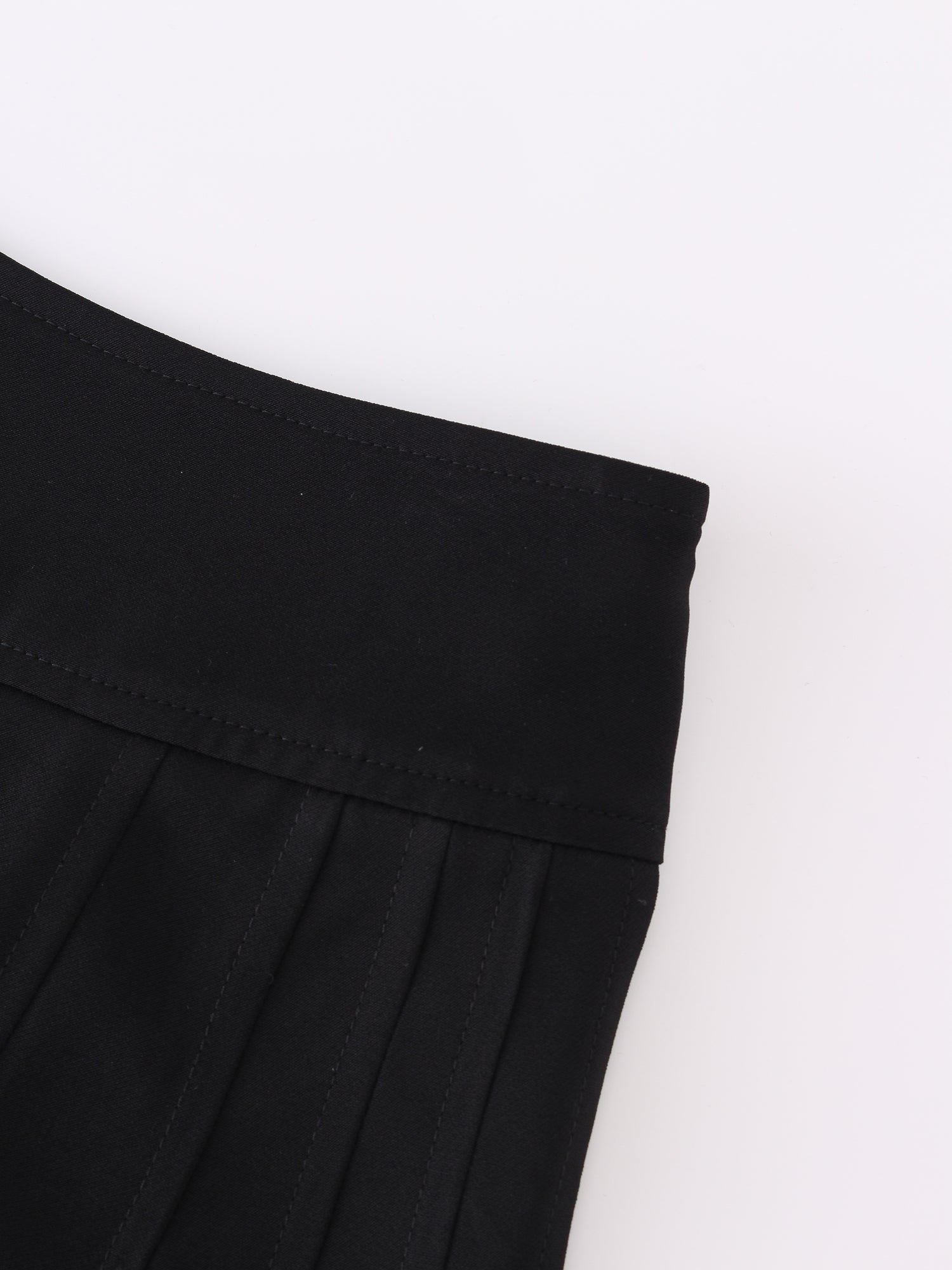 Yoke Pleated Skirt 37&quot;-Black