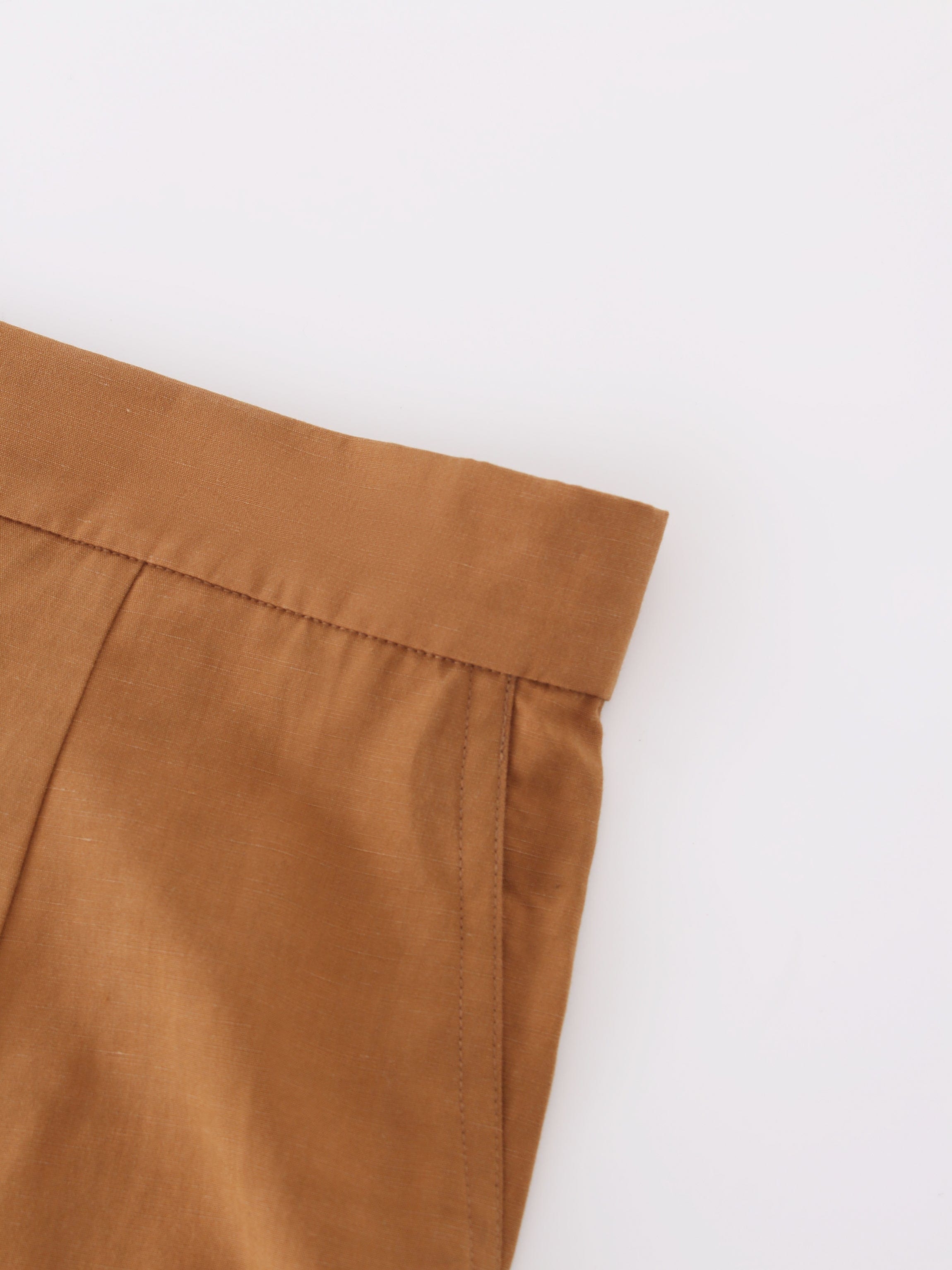 A-Line Seamed Skirt-Brown