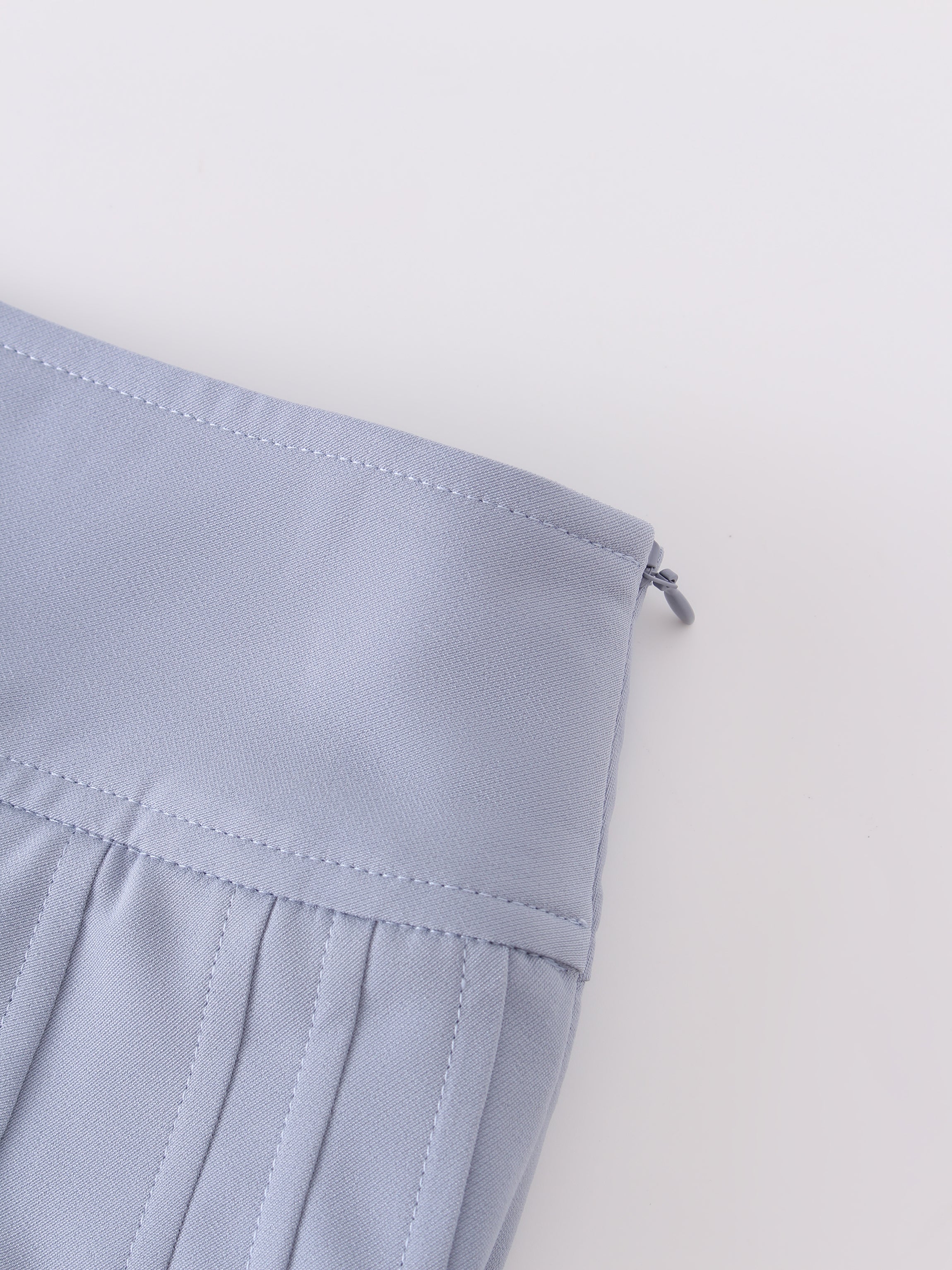 Yolk Pleated Skirt 37&quot;-Grey Blue