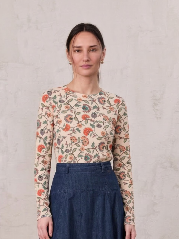Basic Printed T-shirt-Paisley Floral