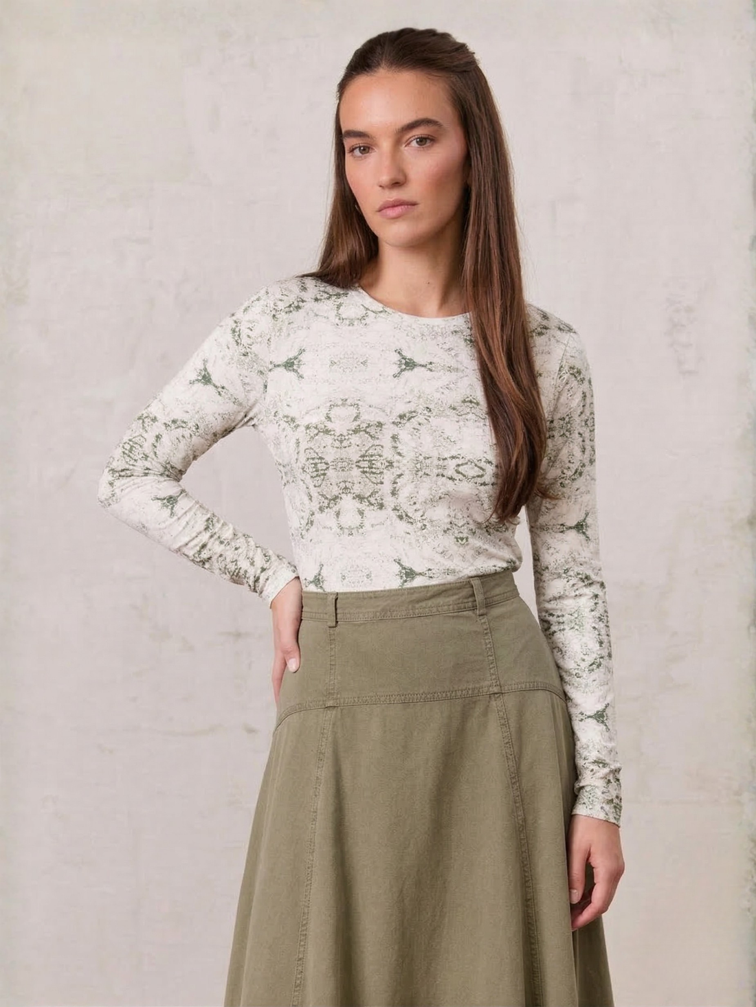 Basic Printed T-shirt-Mint World Map