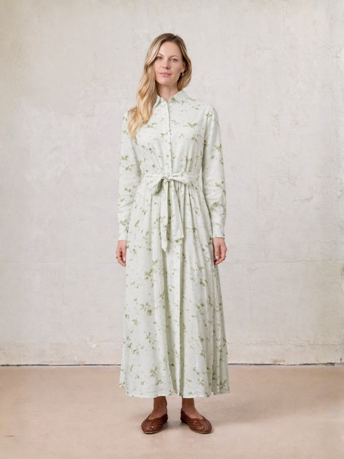 The Emily Dress-Green Flower