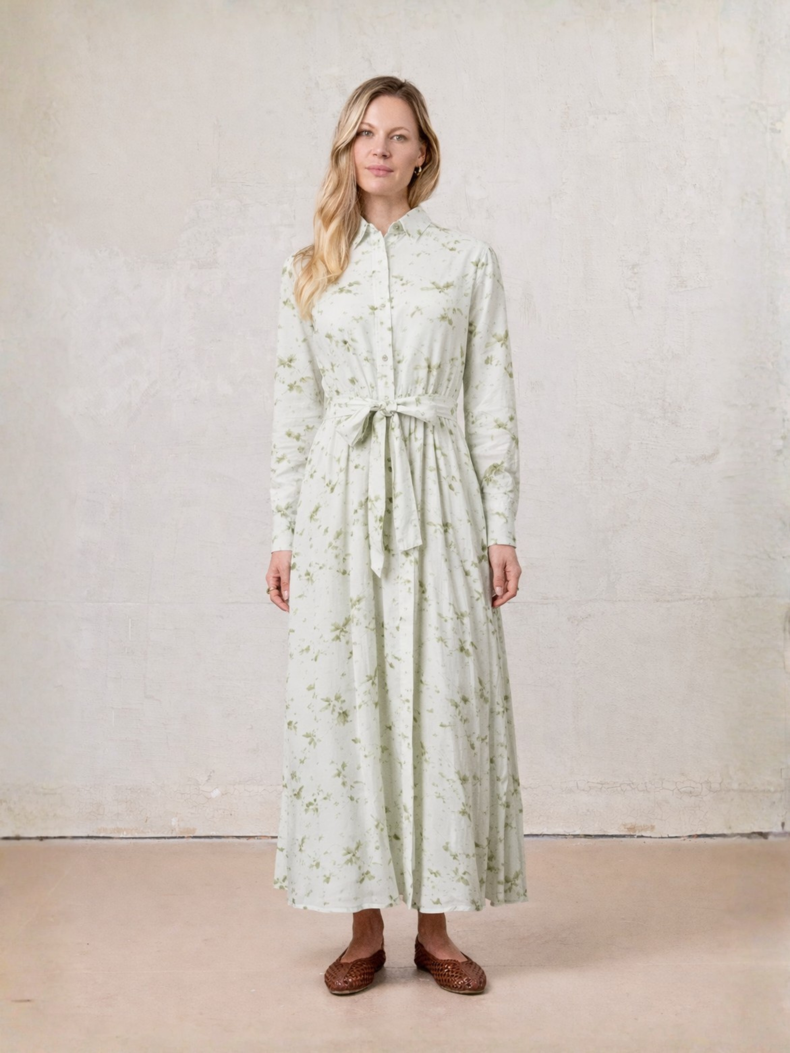 The Emily Dress-Green Flower