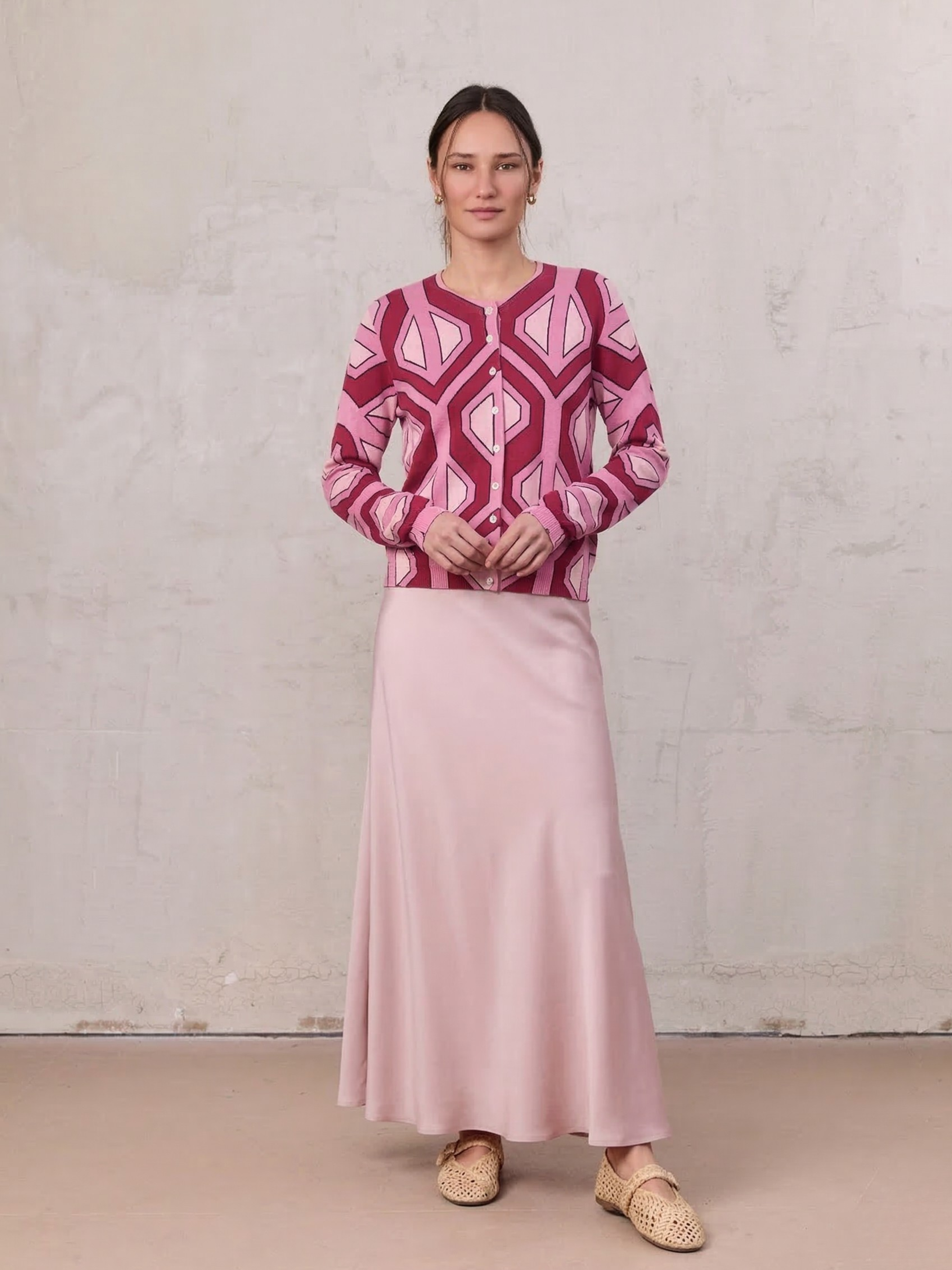 Solid Satin Slip Skirt-Ceramic