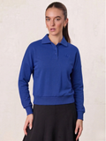 Collared Bomber Tee-Cobalt Blue